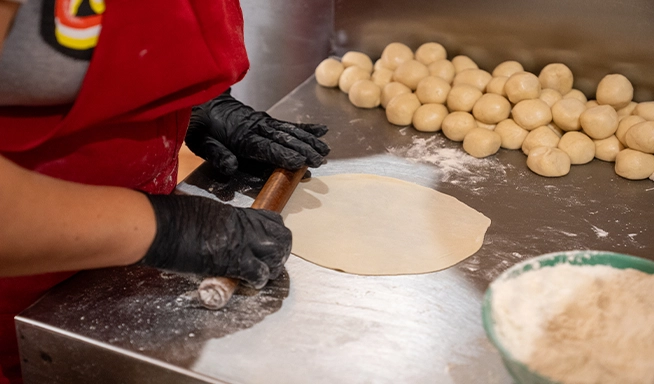 rolling tortillas